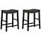 Whitcombe 24" Black Wood Counter Stools Set of 2