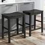 1_Whitcombe 24" Black Wood Counter Stools Set of 2