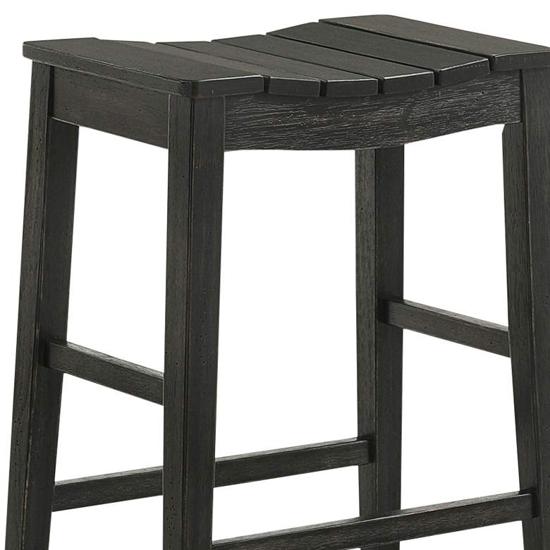 Image 3 Whitcombe 24" Black Wood Counter Stools Set of 2 more views