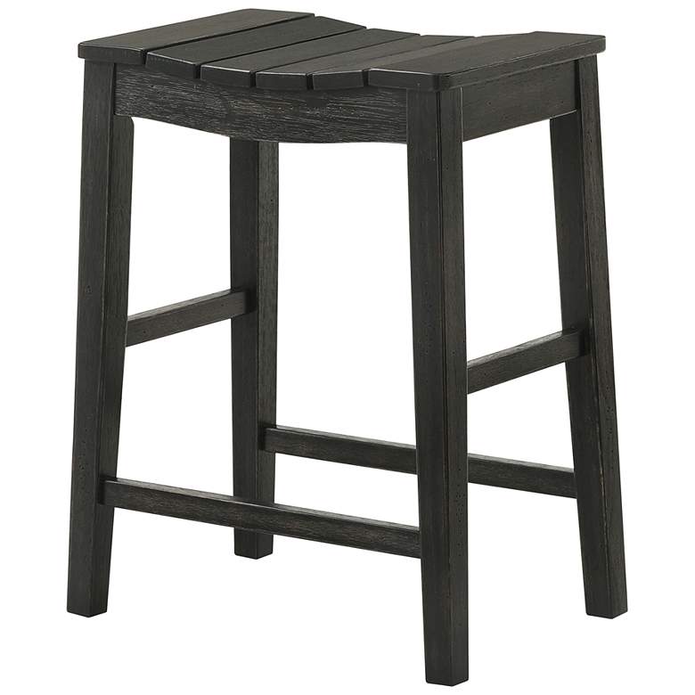 Image 5 Whitcombe 24" Black Wood Counter Stools Set of 2 more views