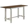 Whitcombe 71"W Oak Antique White Wood Counter Height Table