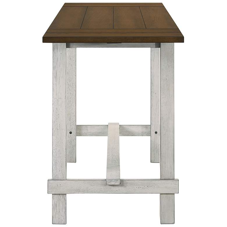 Image 3 Whitcombe 71"W Oak Antique White Wood Counter Height Table more views