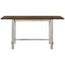 Whitcombe 71"W Oak Antique White Wood Counter Height Table
