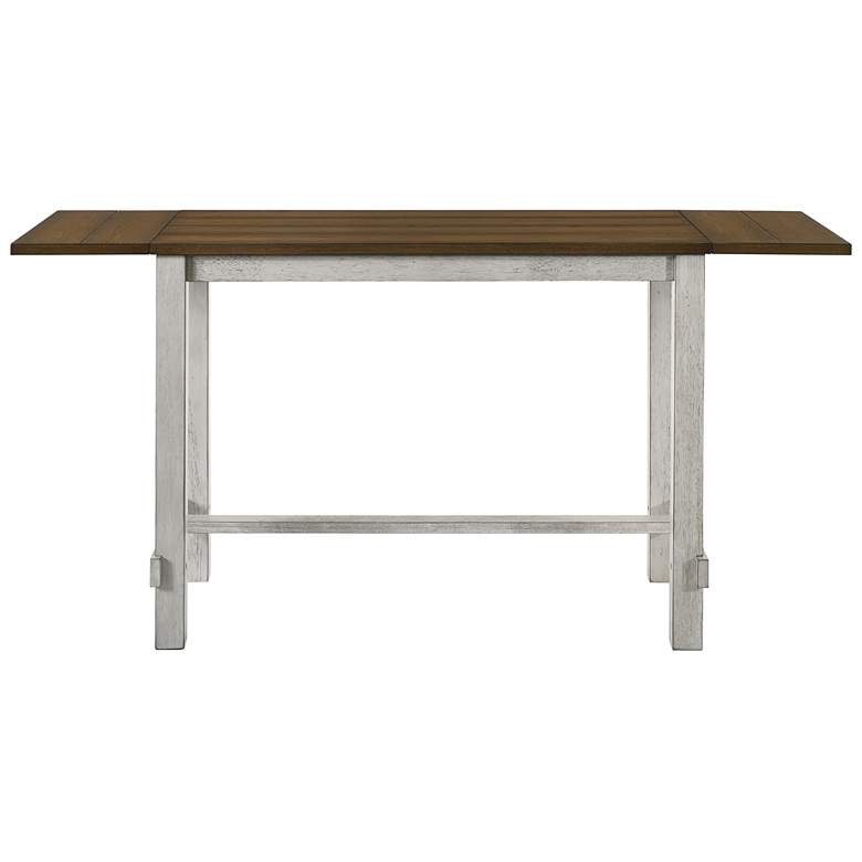 Image 4 Whitcombe 71"W Oak Antique White Wood Counter Height Table more views