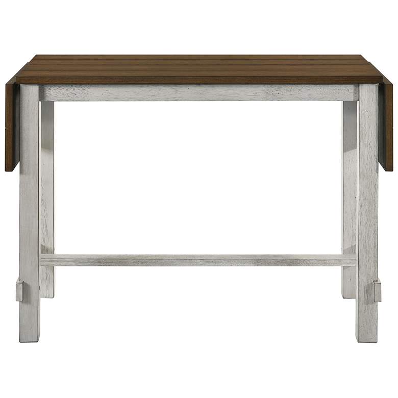 Image 5 Whitcombe 71"W Oak Antique White Wood Counter Height Table more views