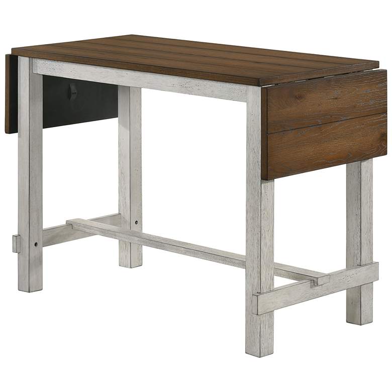 Image 6 Whitcombe 71"W Oak Antique White Wood Counter Height Table more views