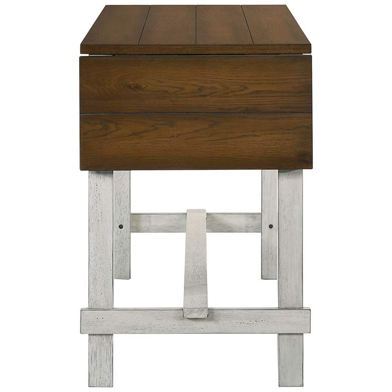 Image 7 Whitcombe 71"W Oak Antique White Wood Counter Height Table more views