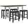 Whitcombe White Black Wood 5-Piece Counter Height Dining Set
