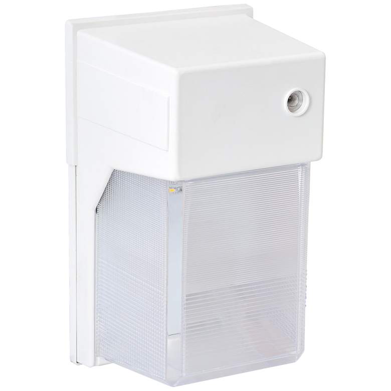 Image 1 White 10 3/4"H Dusk to Dawn LED Outdoor Flood Light