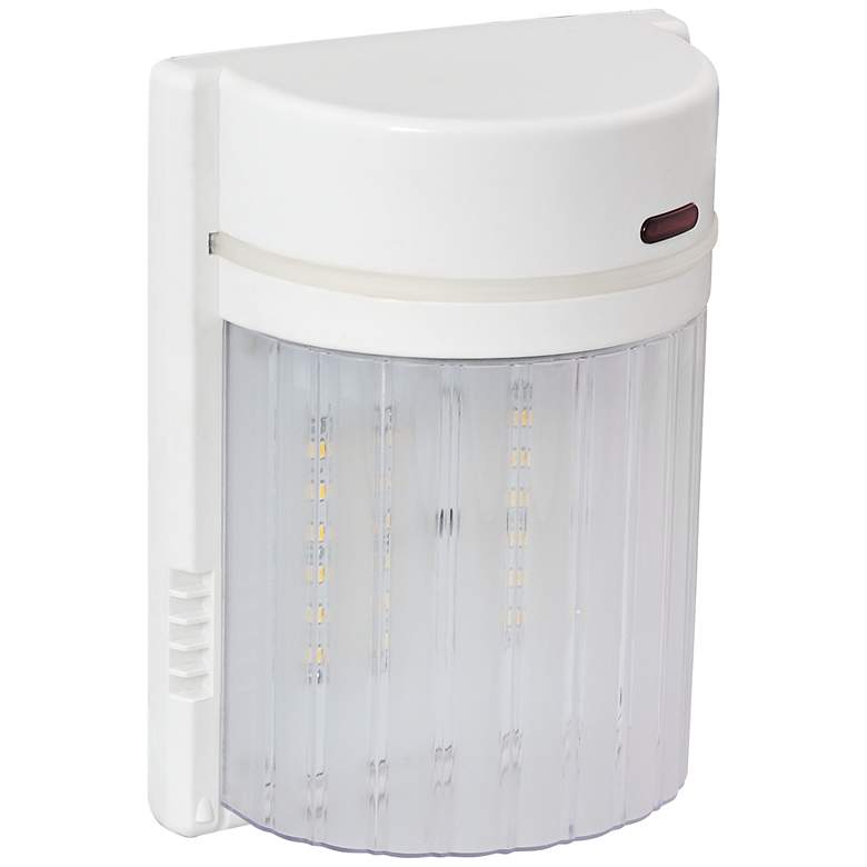 Image 1 White 10" High Dusk to Dawn LED Outdoor Flood Light
