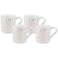 White 100 Percent Coffee Porcelain Mugs Set of 4