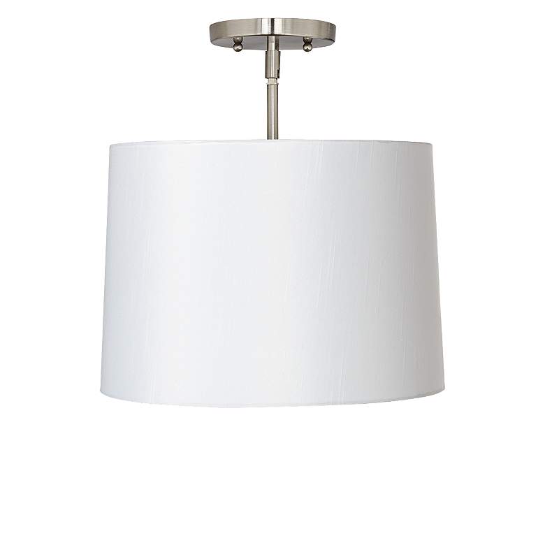 Image 1 White 14 inch Wide Easthaven Brushed Nickel LED Ceiling Light