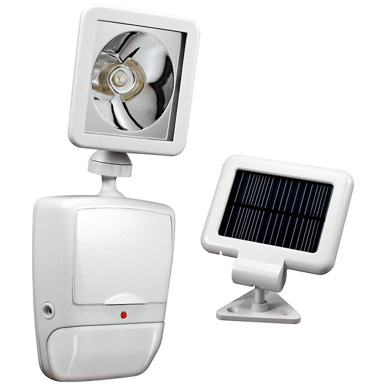 Image 1 White 180-Degree Motion Sensor LED Solar Security Floodlight