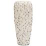 White 20 1/2" High Abalone Shell and Ceramic Vase
