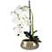 White 21" High Faux Orchids in Beige Ceramic Pot