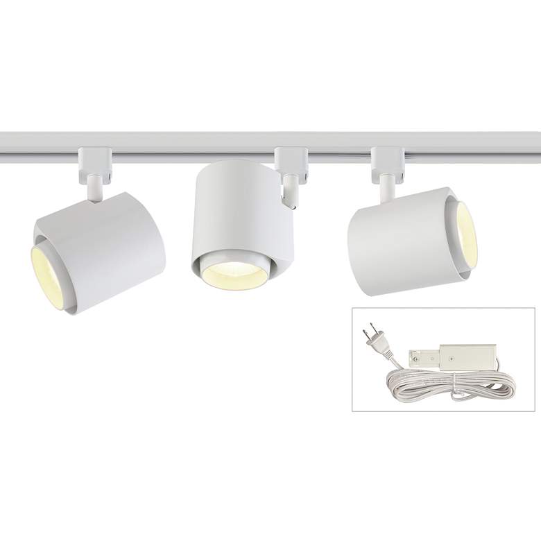 Image 1 White 22W LED 3-Light Plug-In 4-Foot Liner Track Kit