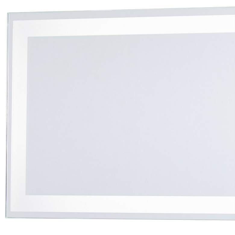 Image 2 White 24 inch x 6 3/4 inch Rectangular LED Backlit Wall Mirror more views