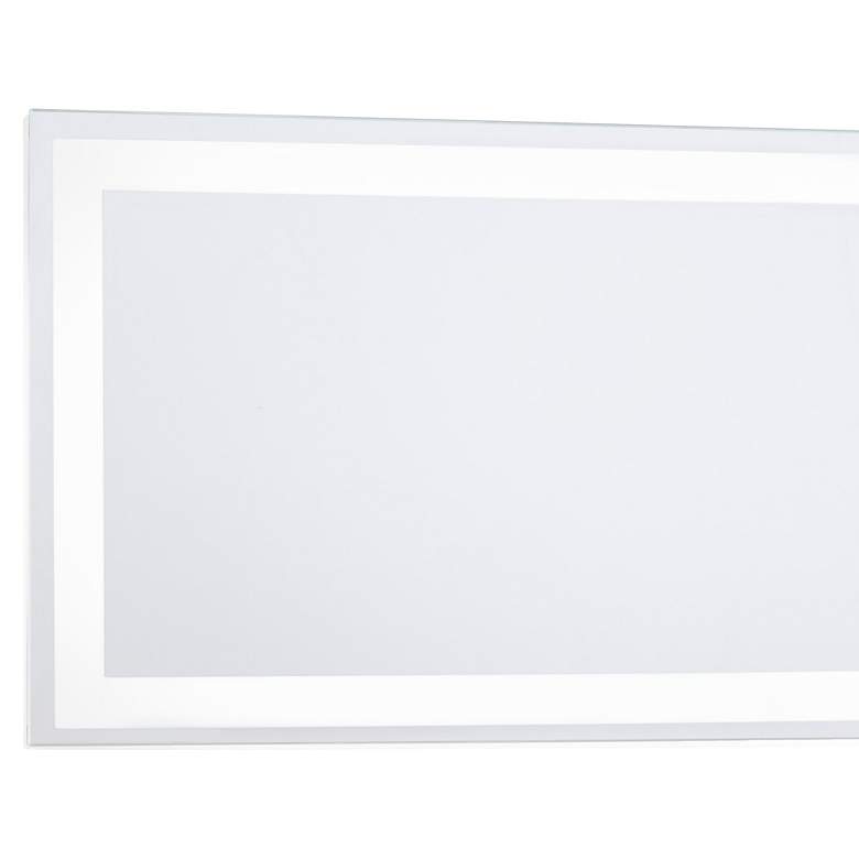 Image 2 White 24 inch x 6 3/4 inch Rectangular LED Backlit Wall Mirror more views