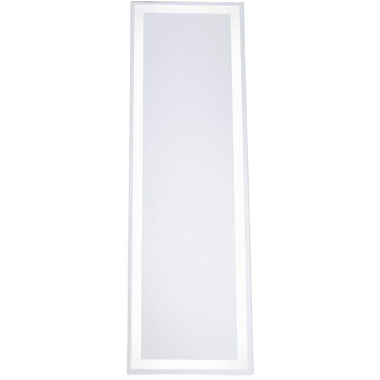 Image 3 White 24" x 6 3/4" Rectangular LED Backlit Wall Mirror more views