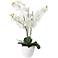 White 26 1/2" Wide Silk Orchids in Textured White Cement Pot