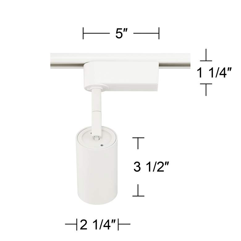 Image 5 White 3 1/2 inchW Dimmable 8W LED Lightolier Cylinder Track Head more views