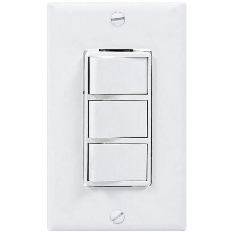 Image 1 White 3-Rocker 4-Function Wall Switch