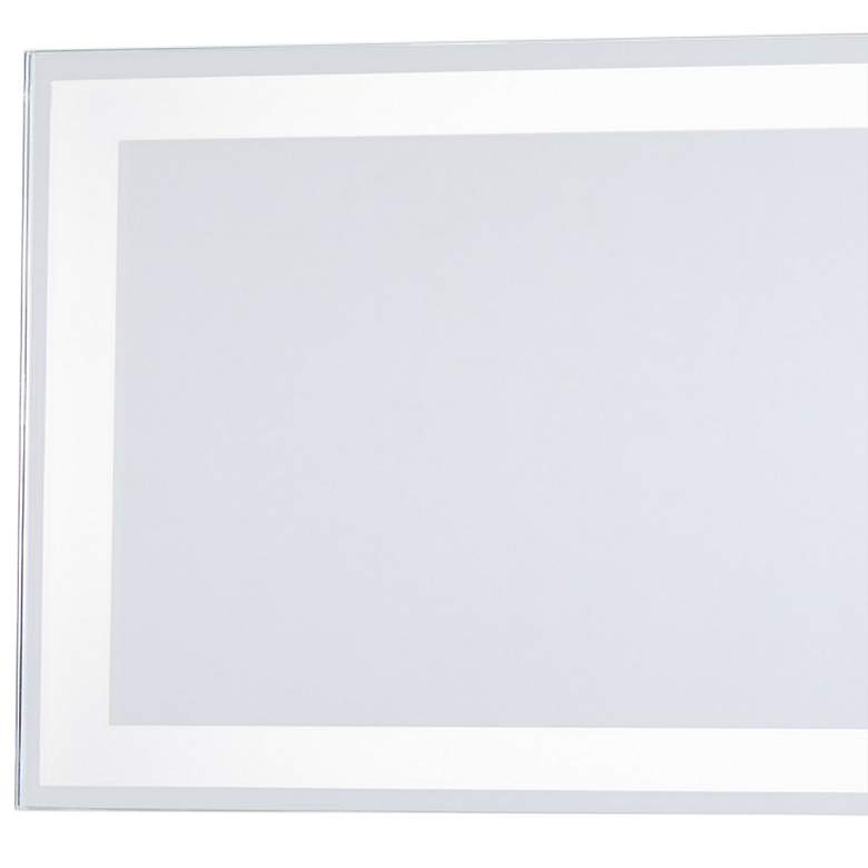 Image 2 White 30 inch x 6 3/4 inch Rectangular LED Backlit Wall Mirror more views
