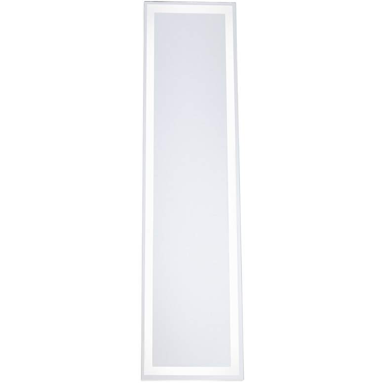 Image 3 White 30" x 6 3/4" Rectangular LED Backlit Wall Mirror more views