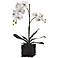 White 32" High Faux Orchids in Black Floral Pot