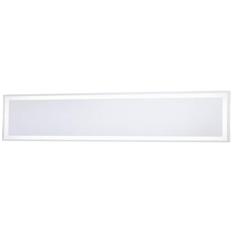 Image 1 White 36 inch x 6 3/4 inch Rectangular LED Backlit Wall Mirror