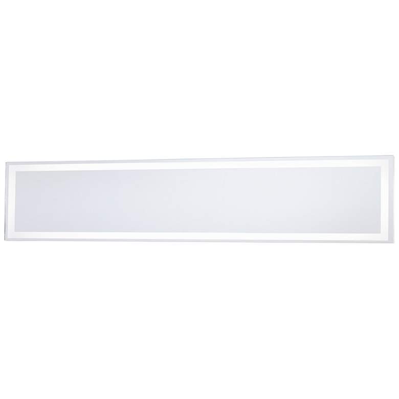 Image 1 White 36 inch x 6 3/4 inch Rectangular LED Backlit Wall Mirror