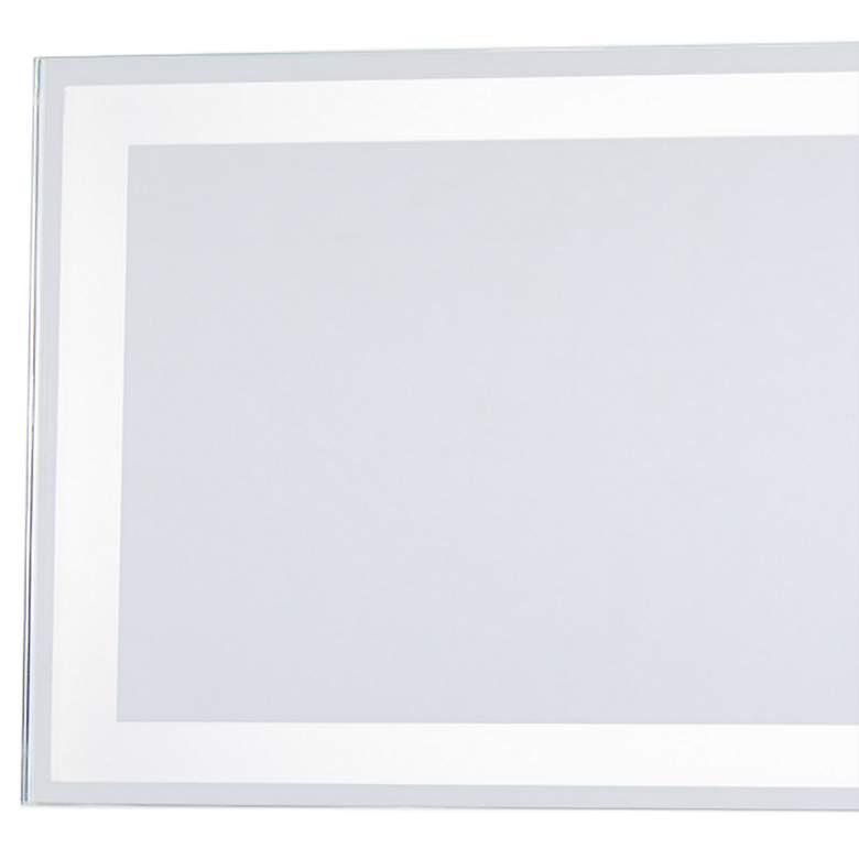 Image 2 White 36 inch x 6 3/4 inch Rectangular LED Backlit Wall Mirror more views