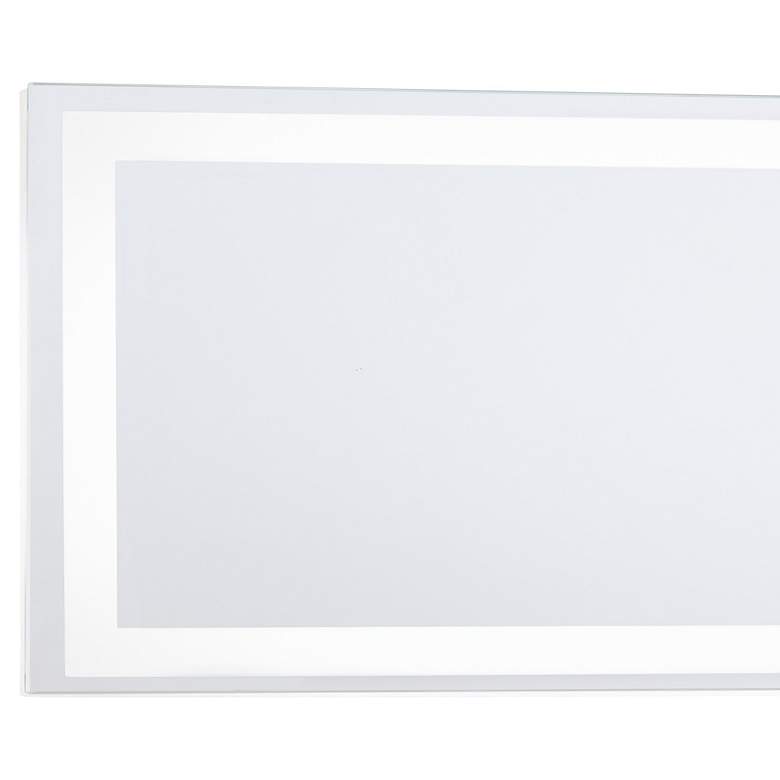 Image 2 White 36 inch x 6 3/4 inch Rectangular LED Backlit Wall Mirror more views