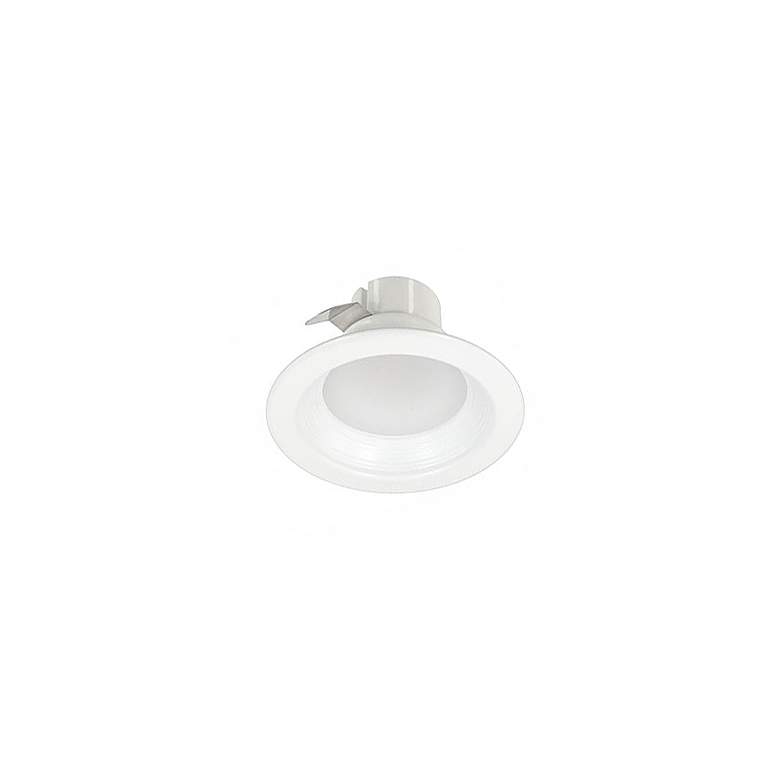 Image 1 White 4 inch Round 9 Watt Dimmable LED Retrofit Baffle Trim