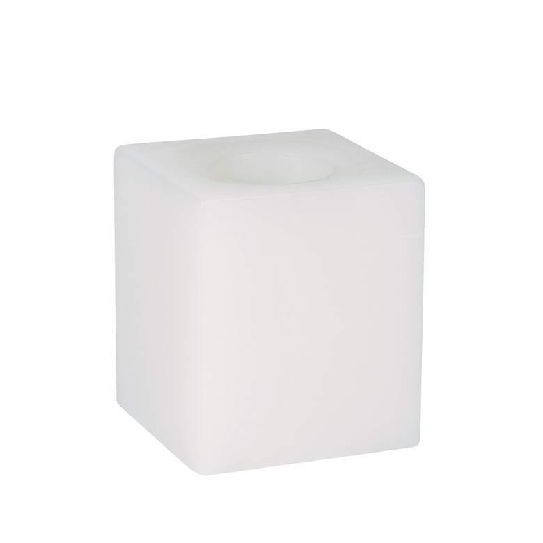 Image 1 White 4 inch Square Battery Powered Electric Candle
