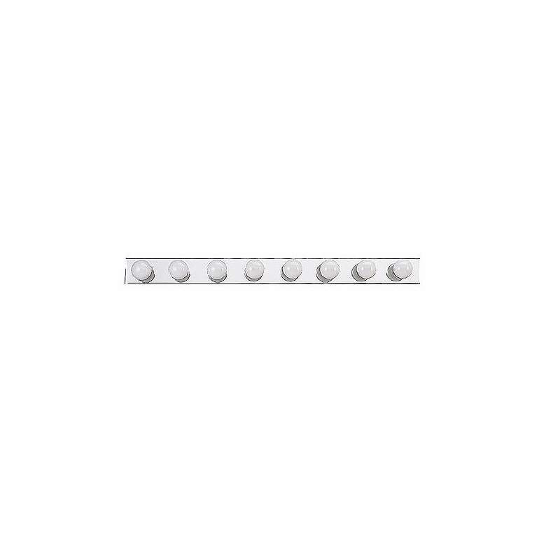 Image 1 White 48" Long Eight Light Bath Bar