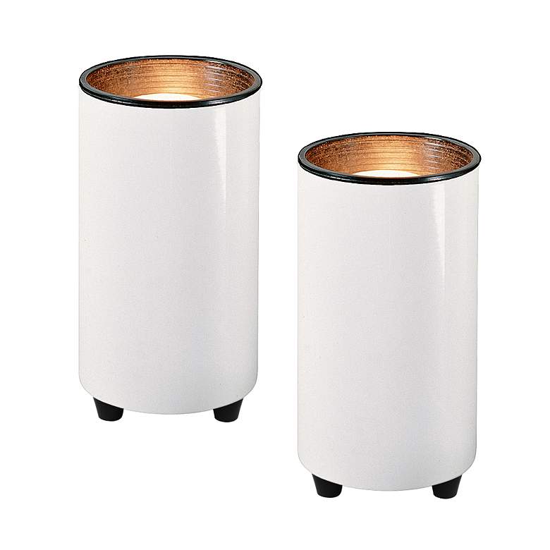Image 2 White 6 1/2" High Mini Accent Can Spot Lights Set of 2