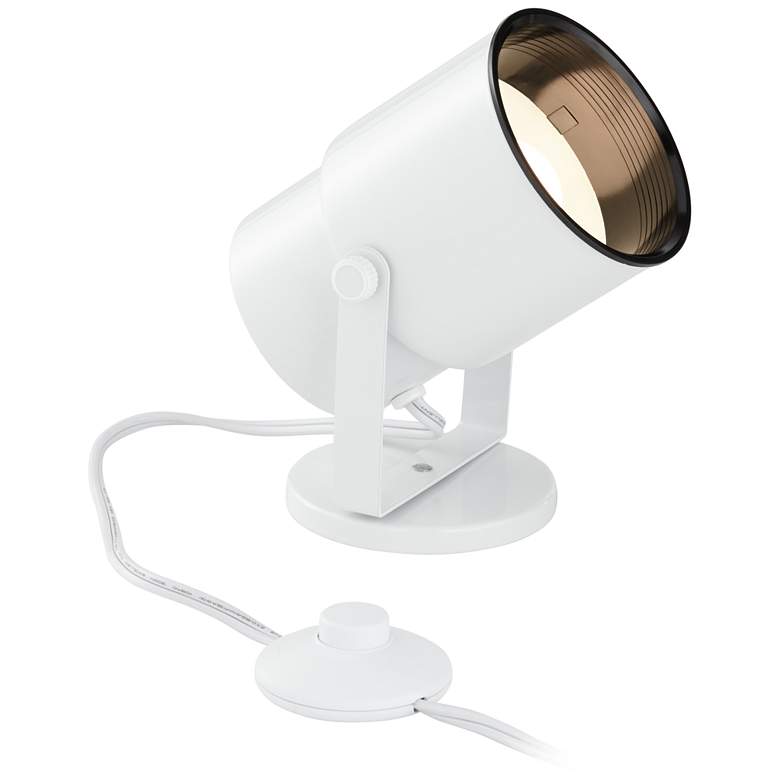 Image 1 White 8" High Adjustable Accent Uplight with LED Bulb