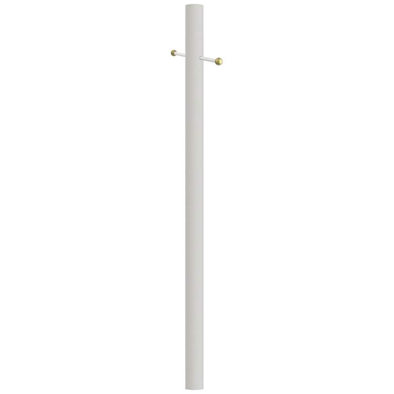 Image 2 White 84 inch High Cross Arm Outdoor Direct Burial Lamp Post more views