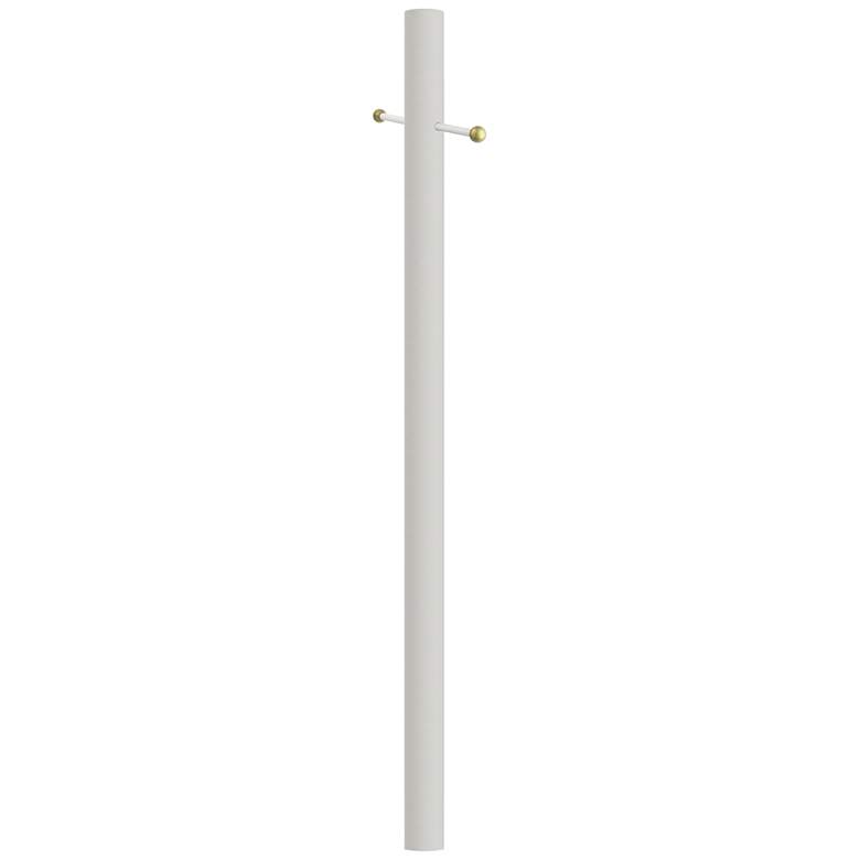 Image 2 White 84" High Cross Arm Outdoor Direct Burial Lamp Post more views