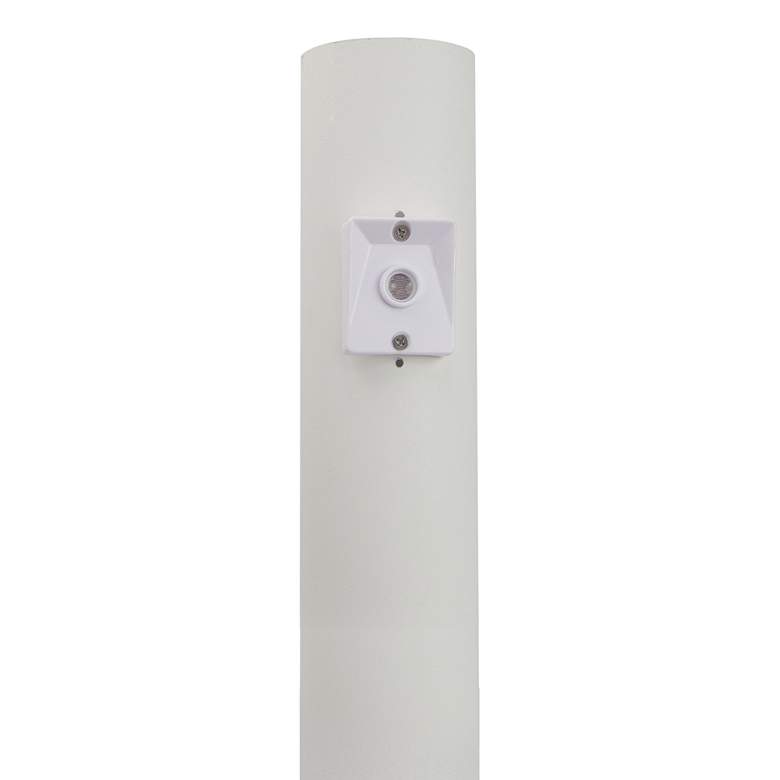 Image 1 White 84" High Dusk-to-Dawn Direct Burial Lamp Post