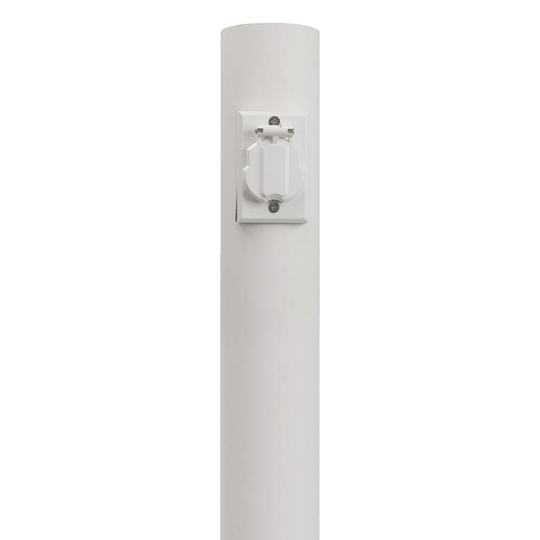 Image 1 White 84 inch High Outdoor Direct Burial Lamp Post with Outlet