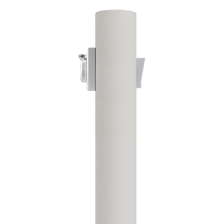 White 84&quot; High Outlet Dusk-to-Dawn Direct Burial Lamp Post