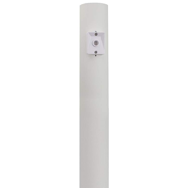 Image 1 White 96 inch High Dusk-to-Dawn Direct Burial Lamp Post