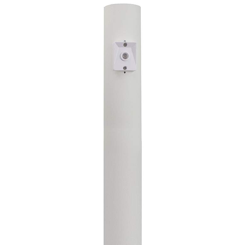 Image 1 White 96" High Dusk-to-Dawn Direct Burial Lamp Post