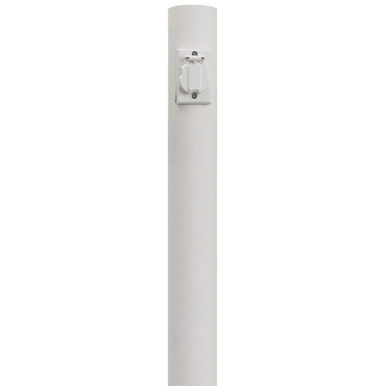 Image 1 White 96" High Outdoor Direct Burial Lamp Post with Outlet