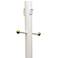 White 96"H Cross Arm Outlet Dusk-to-Dawn Inground Lamp Post