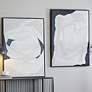 White Abstract 40" High 2-Piece Framed Canvas Wall Art Set in scene