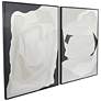White Abstract 40" High 2-Piece Framed Canvas Wall Art Set in scene