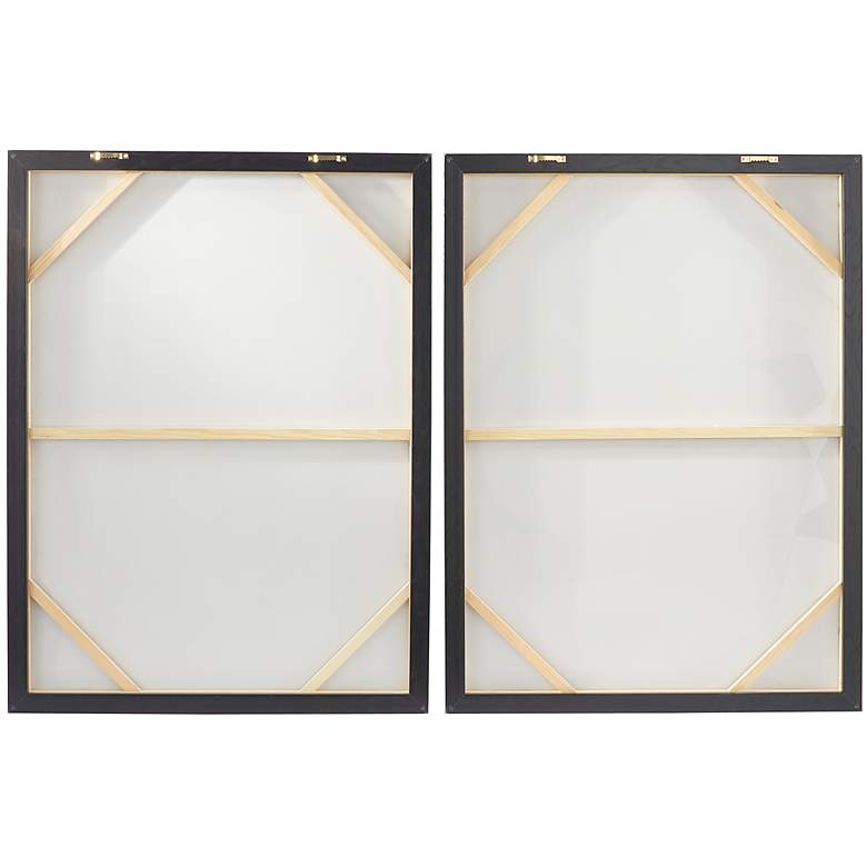 Image 7 White Abstract 40" High 2-Piece Framed Canvas Wall Art Set more views